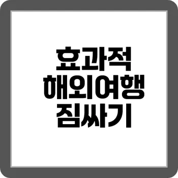 무료다운로드 여행 짐싸기 체크리스트 & 패킹 노하우