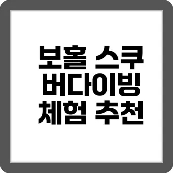 혼자 떠나는 푸켓 보홀 스쿠버다이빙 1박 2일